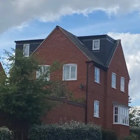 flat roof either side of gable: Click Here To View Larger Image