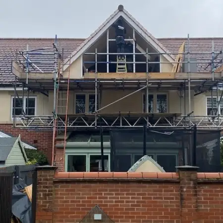 Rear gable under constuction: Click Here To View Larger Image