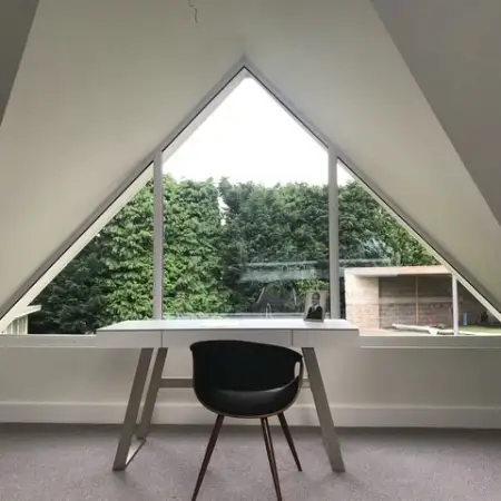 glass gable in a pitched roof: Click Here To View Larger Image